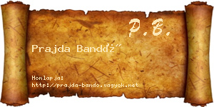 Prajda Bandó névjegykártya